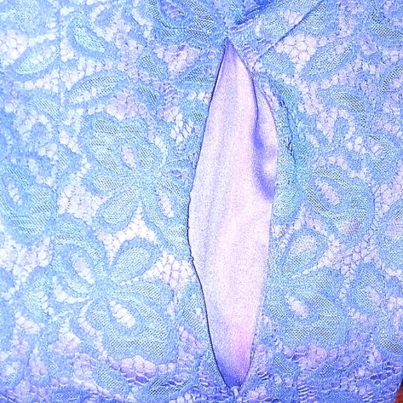 Misguided Blue Lace Bardot Fishtail Formal Dress Size Small - Picture 13 of 14